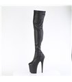 FLAMINGO-3000 - Platform Overknee Boots - Black Matt | Pleaser