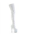 FLAMINGO-3000 - Overknee Boots - White Shiny | Pleaser