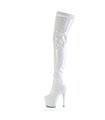 FLAMINGO-3000 - Overknee Boots - White Shiny | Pleaser