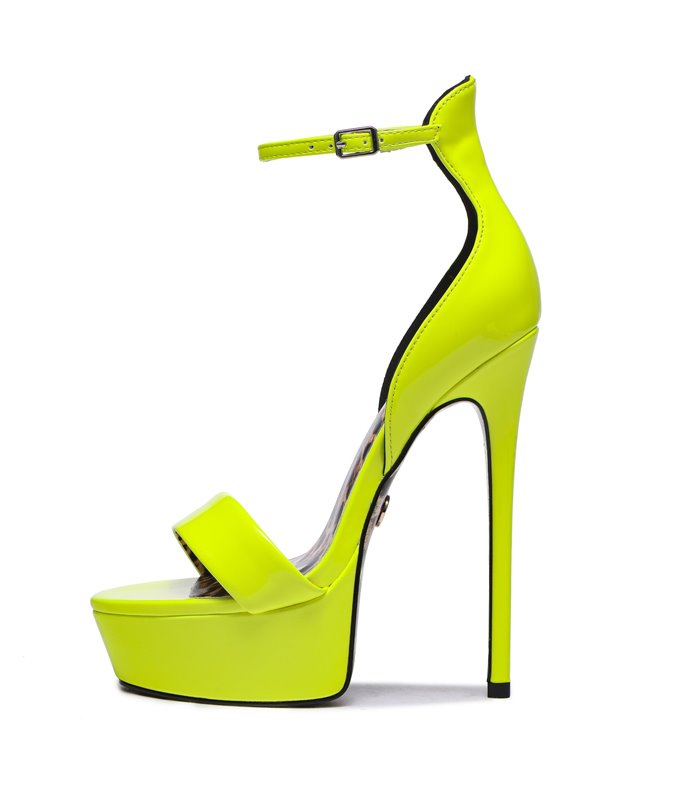 Giaro Plateau Pumps KIMMIE NEON YELLOW