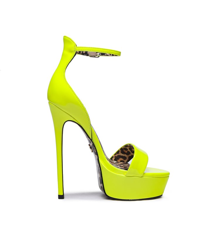 Giaro Plateau Pumps KIMMIE NEON YELLOW