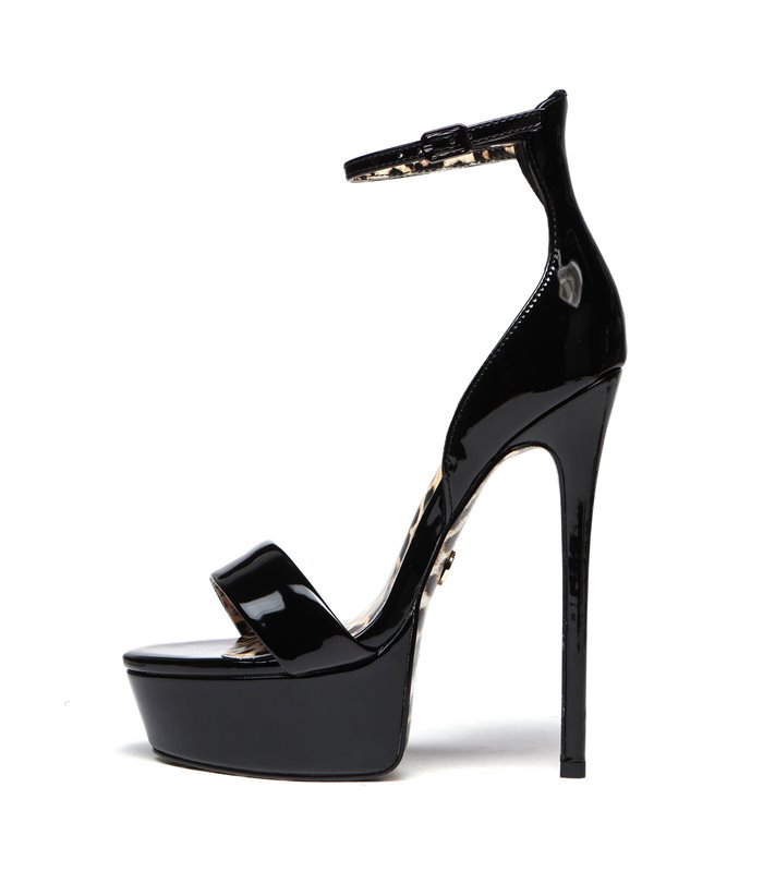 Giaro Plateau Pumps KIMMIE BLACK SHINY