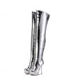 Giaro Overknee Plateau Stiefel BRISA Silber Glänzend