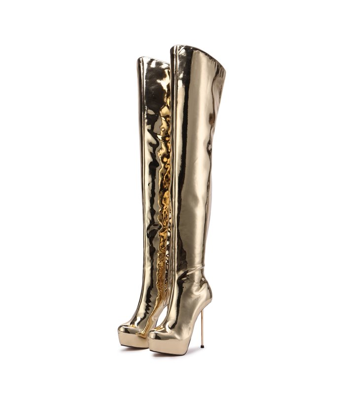 Giaro Overknee Plateau Stiefel BRISA Gold 