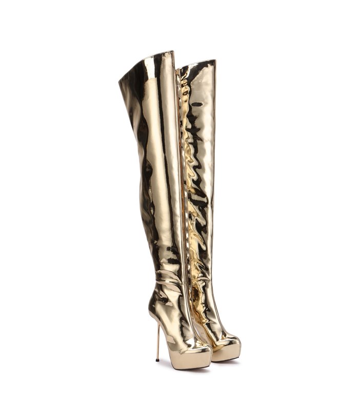 Giaro Overknee Plateau Boot BRISA LIQUID GOLD