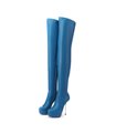 Giaro Overknee Plateau Stiefel BRISA Blau Matt