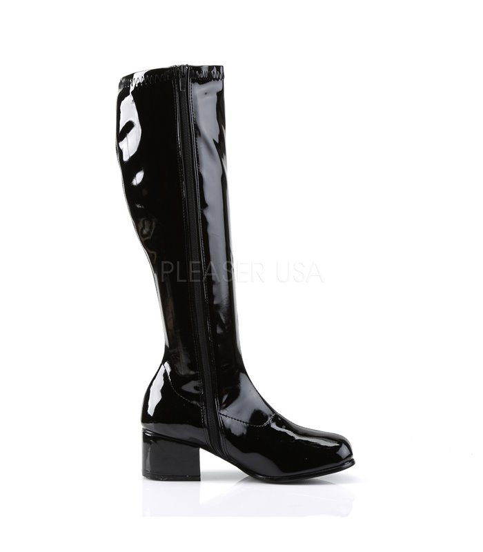 Retro Stiefel RETRO-300 - Lack Schwarz