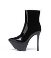 Giaro Delphina Platform Ankle Boots Black Shiny