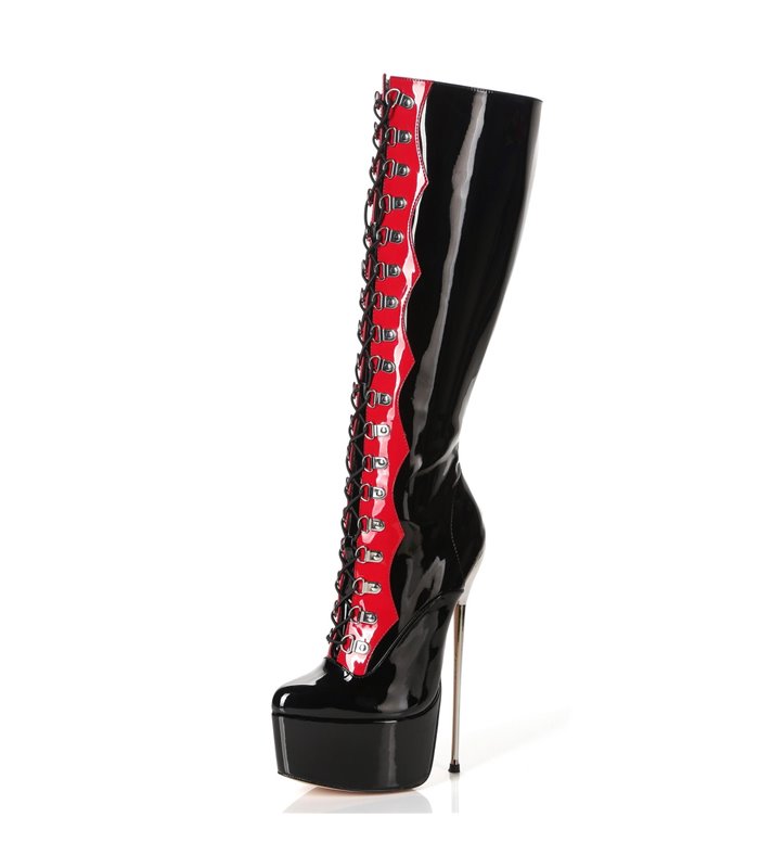 Giaro Overknee Boots Fascinate Black/Red Shiny