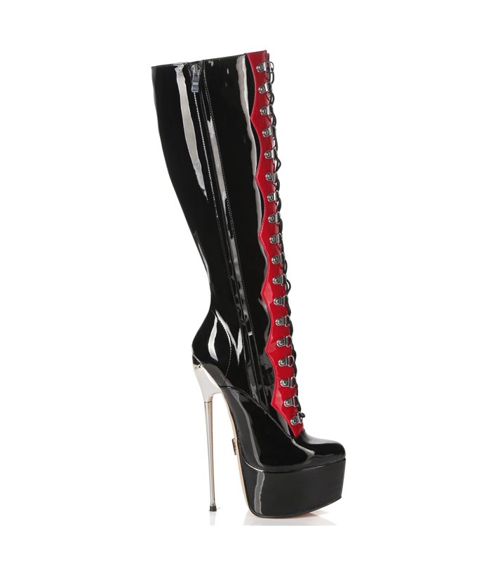 Giaro Overknee Stiefel Fascinate Schwarz/Rot Lack