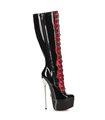 Giaro Overknee Stiefel Fascinate Schwarz/Rot Lack