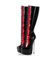 Giaro Overknee Stiefel Fascinate Schwarz/Rot Lack