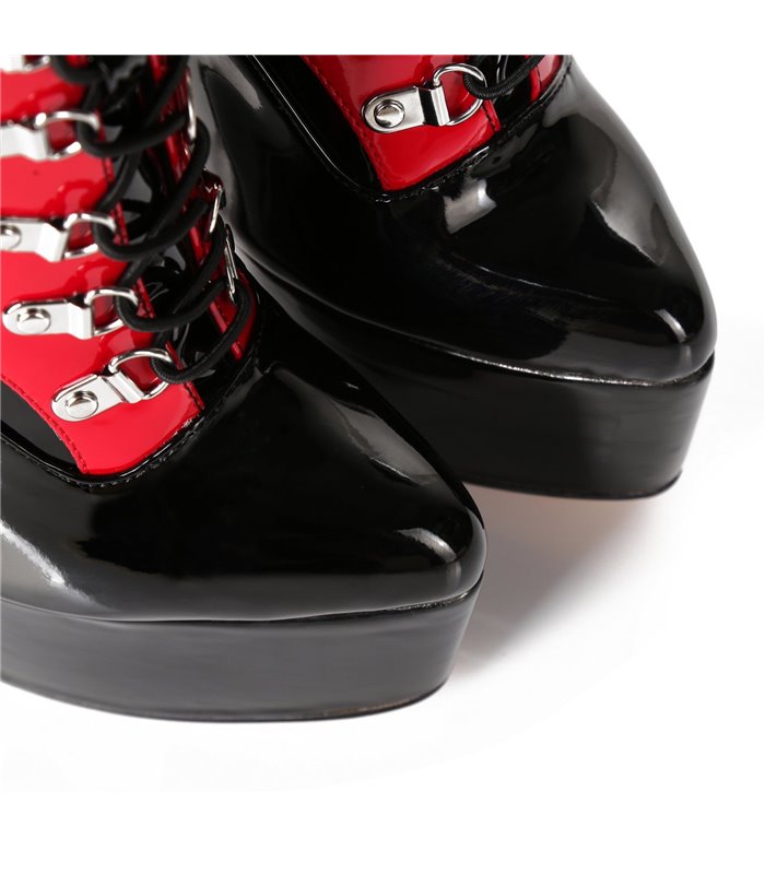 Giaro Overknee Laarzen Fascinate Zwart/Rood Glanzend