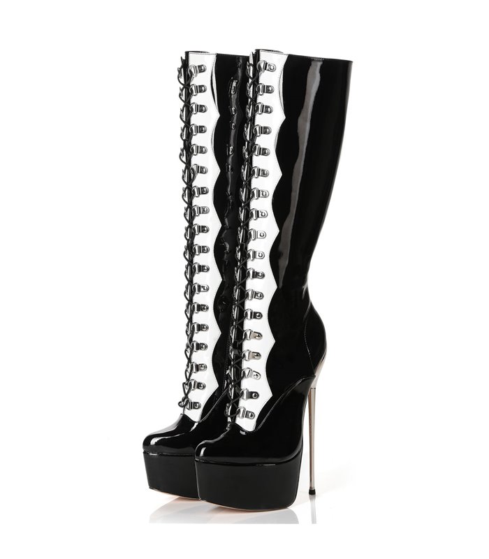 Giaro Boots Fascinate Black White Shiny