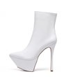 Giaro Delphina Platform Ankle Boots White Matt