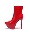 Giaro Delphina Platform Ankle Boots Red Shiny