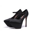 Giaro plateau pumps DEVOTION zwart satijn