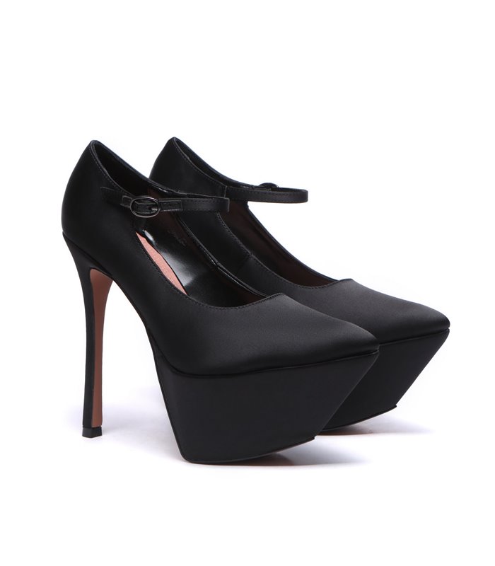 Giaro Plateau Pumps DEVOTION Schwarz Satin