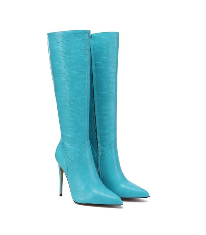 Giaro Stiefel Mila Blaues Krokodilmuster