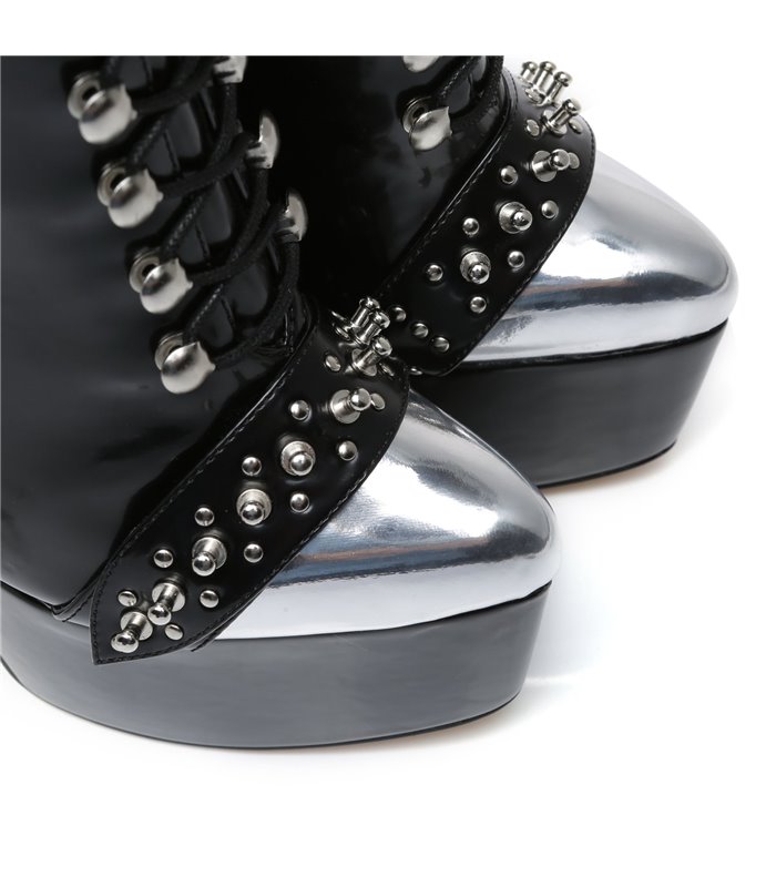 Giaro Evil Plateau Boots Black Shiny