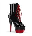 ADORE-1021BR-H - Platform Ankle Boots - Red/Black shiny | Pleaser