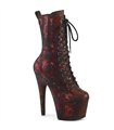 ADORE-1040SPF - platform ankle boots - red/black with pattern | Pleaser