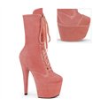 ADORE-1045VEL - Enkellaarzen met plateauzool - roze/zalm velours | Pleaser