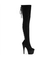 ADORE-3063 - Plateau Overknee Stiefel - Schwarz Velour | Pleaser