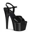 ADORE-709GP - Platform high heel sandal - black/glitter | Pleaser