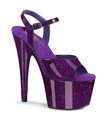 ADORE-709GP - Platform High Heel Sandals - Purple shiny with Glitter | Pleaser