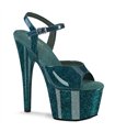 ADORE-709GP - Platform high heel sandal - blue/green with glitter | Pleaser