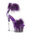 ADORE-724F - Plateau High Heel Sandalette - Lila mit Plüsch | Pleaser 