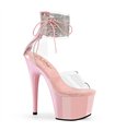 ADORE-724RS - Platform high heel sandal - pink/clear with rhinestones | Pleaser