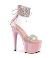 ADORE-727RS - Plateau High Heel Sandalette - Rosa mit Glitzer/Strass | Pleaser