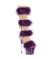 ADORE-728F - Platform High Heel Sandal - Purple with Plush | Pleaser