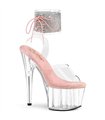 ADORE-791-2RS - Plateau High Heel Sandalette - Rosa/Klar mit Strass