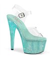 BEJEWELED-708RRS - Platform high heel sandal - turquoise with rhinestones | Pleaser