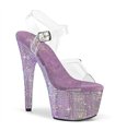 BEJEWELED-708RRS - Plateau High Heel Sandalette - Lila mit Strass | Pleaser