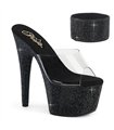 BEJEWELED-712RS - Plateau High Heel Pantolette - Schwarz mit Strass | Pleaser