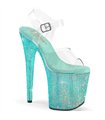 BEJEWELED-808RRS - Plateau sandaal met hoge hak - turkoois met strass steentjes | Pleaser