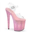 BEJEWELED-808RRS - Plateau High Heel Sandalette - Rosa mit Strass | Pleaser