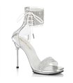 CHIC-47 - sandals - silver with rhinestones | Fabulicious