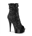 DELIGHT-1008SQ - platform ankle boots - black with sequins | Pleaser