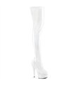 DELIGHT-3000HWR - Platform Overknee Boots - White shiny Holographic | Pleaser