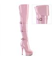 DELIGHT-3018 - Plateau Overknee Laarzen - Roze Lakleer | Pleaser