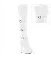 DELIGHT-3018 - Platform Overknee Boots - Matt White | Pleaser