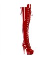 DELIGHT-3022 - Plateau Overknee Stiefel - Rot Lack | Pleaser