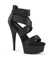 DELIGHT-620 - Platform High Heel Sandals - Black Matt | Pleaser