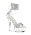 DELIGHT-627RS - Plateau Sandalette - Klar mit Strass | Pleaser