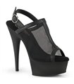 DELIGHT-636 - Platform High Heel Sandals - Black Mesh | Pleaser